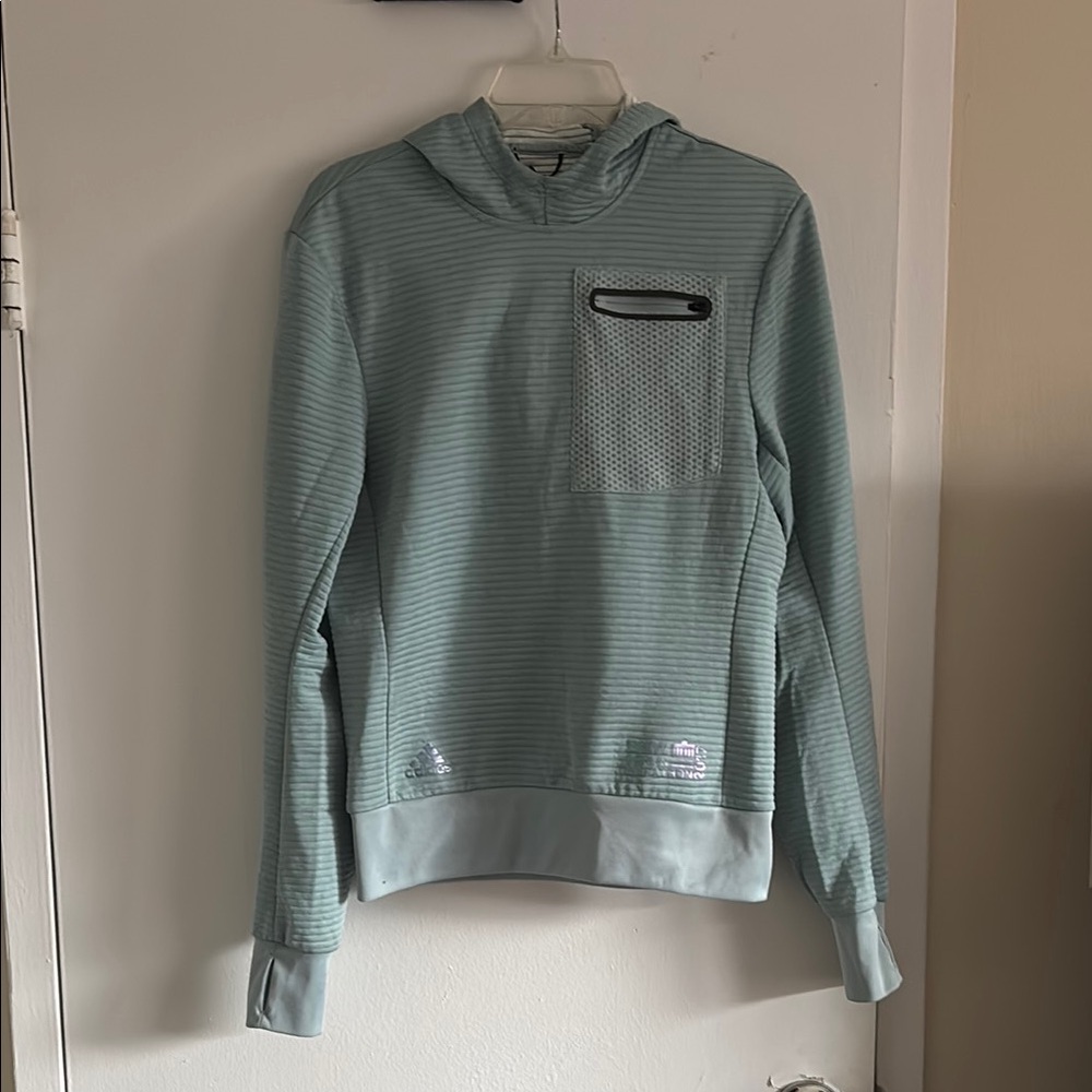 1 Adidas Sage Green hoodie w thumbholes